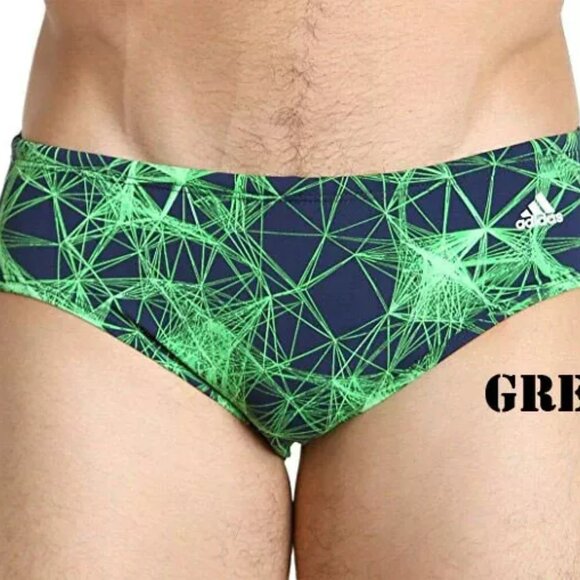 adidas Size "30" Men's Supernova Infinitex Plus Swim Brief - Green/Navy/White - Picture 8 of 8